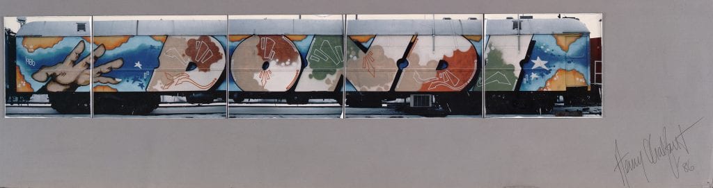 Chalfant, H 1A, Artrain Graffiti Train, Dondi, Car 1, Side A, 5 photographs, signed,1986. 300.dpi 10x2